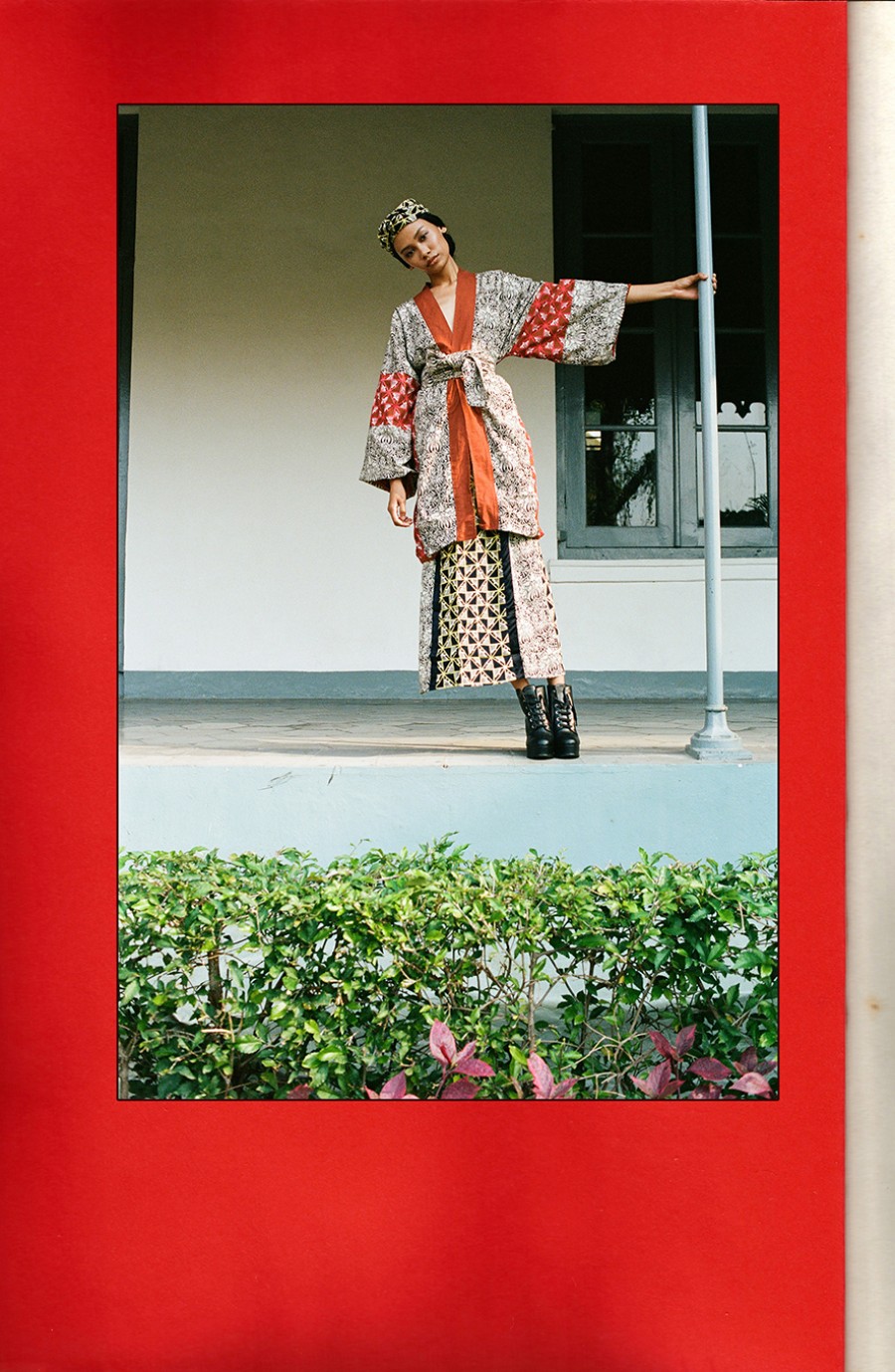 Batik patch kimono